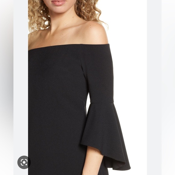 Nordstrom Chelsea28 Off the shoulder Black Dress. Sz14. NWT - Picture 4 of 13